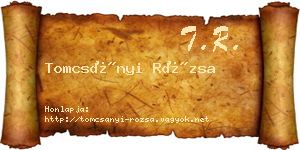 Tomcsányi Rózsa névjegykártya