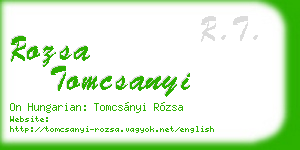 rozsa tomcsanyi business card