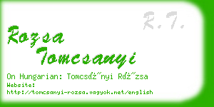 rozsa tomcsanyi business card